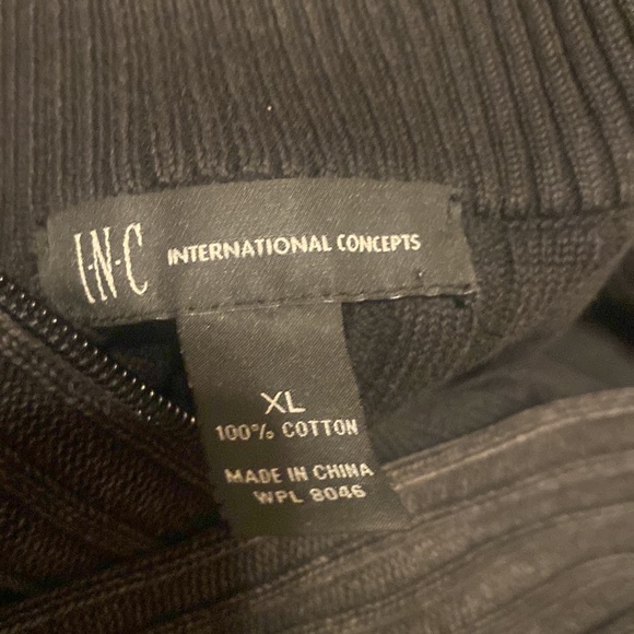 INC zip up distressed gray/asphalt sweater - Picture 5 of 5